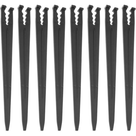 150 estacas de plástico para soporte de riego por goteo, accesorios de repuesto para jardines, céspedes y macizos de flores, 143 cm, color negro. (1/4)