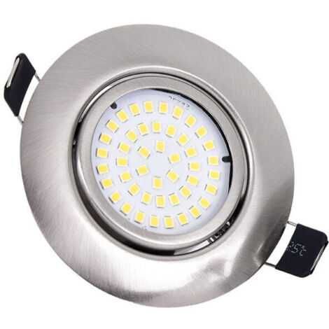 Focos LED Encastrables 1pc Orientable Rond 5W Ultraslim Blanc Chaud 3000K 220V IP44 éclairage plafond encastré pour salle de bain,Cocina,Salón,Couloir (1/4)
