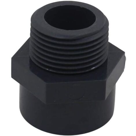 Conector macho roscado de PVC de 20, 25, 32, 40, 50, 63, 75, 90 y 110 mm, de rosca para piscinas, conector mixto de PVC, manguito roscado de PVC (diámetro interno de 40 mm - rosca de 1-1/4").