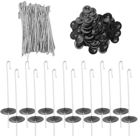 Paquete de 100 clips protectores para paneles solares, bridas de alambre de acero inoxidable para cercas, kit de rodillos para animales