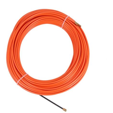 Guía de cable de nailon naranja de 4 mm y 30 metros para cables eléctricos, empujadores de cables, serpentines y líneas de pesca. (1/4)