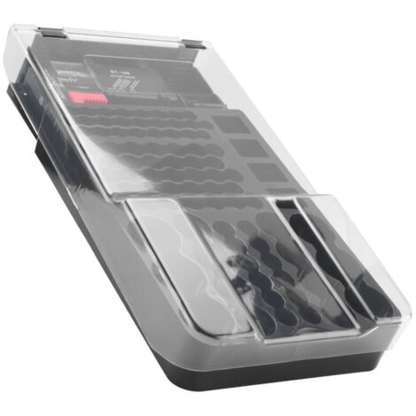 Estuche organizador para baterías con tapa transparente abatible, probador con capacidad para 93 baterías de diferentes tamaños, color negro. (1/4)