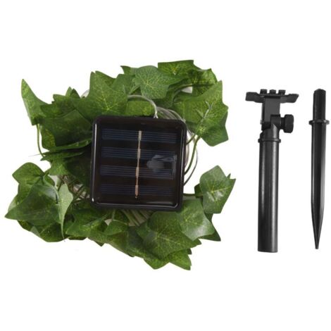 Guirnalda de luces solares con forma de hoja de arce, luces solares navideñas impermeables para exteriores, ideales para la decoración del jardín - 2 m, 20 LED (1/4)