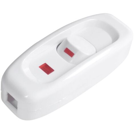 Lámpara compacta de plástico blanco con cable e interruptor integrados. (1/4)