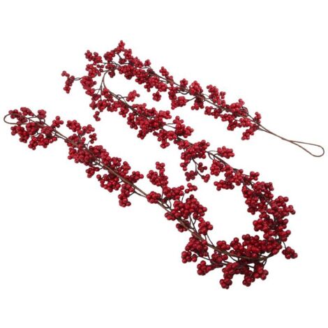 Guirnalda navideña artificial de bayas rojas Burgundy Pip (1/4)