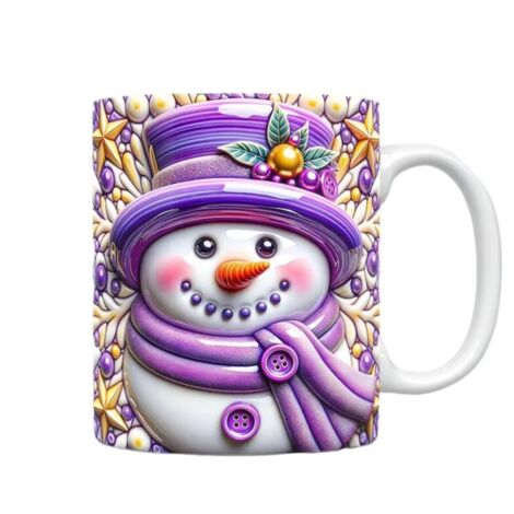 Tazas de café con temática navideña, taza de chocolate caliente con muñeco de nieve, efecto visual, patrón de agua en cerámica, festival (1/4)