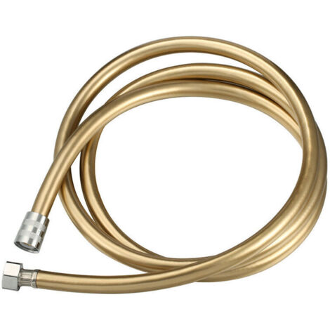 Manguera de ducha de PVC dorado de alta calidad, 150 cm, para ducha de mano con rosca estándar para bañera/ducha, 1 unidad.