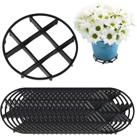 20 almohadillas de malla de plástico para agujeros de macetas, alfombrilla de rejilla redonda para fondo de macetas de bonsái para drenaje de jardín, (4,7 pulgadas-S)