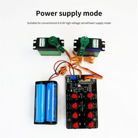 Controlador servo de ocho canales, brazo robótico, placa de prueba, botón de control, desarrollo PWM de 8 canales, control industrial, depuración (1/4)