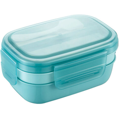 Fiambrera de 1900 ml con 5 compartimentos y platos, apta para microondas, ideal para adultos y niños. (1/4)