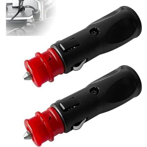 SHINING HOUSEPrise allume-cigare, adaptateur mâle allume-cigare, prise adaptateur allume-cigare, prise allume-cigare mâle universelle pour voiture camion bateau moto, 2 pièces