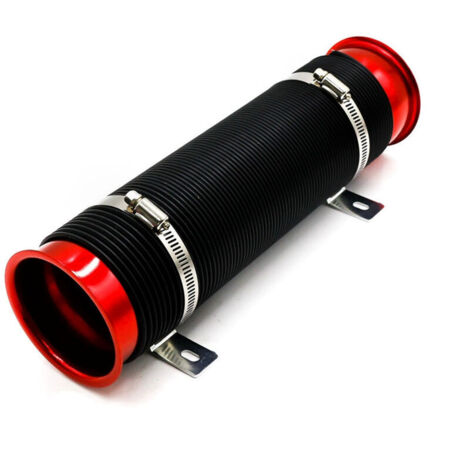 Manguera de admisión de aire para aire acondicionado de 76 mm, manguera de admisión de aire flexible para turbina automotriz, la manguera de admisión del vehículo se puede extender hasta 90 cm (roja). (1/4)
