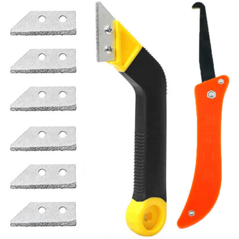 Raspador de lechada, juego de 8 raspadores de lechada para azulejos, raspador de cuchilla para limpieza de azulejos, raspador para eliminación de lechada de azulejos (1/4)