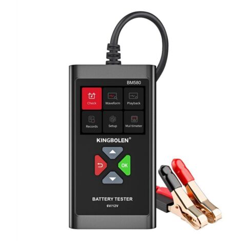 Probador de baterías BM580 de 12 V, cargador de coche, arrancador de emergencia, analizador de carga de circuitos para automoción (1/4)