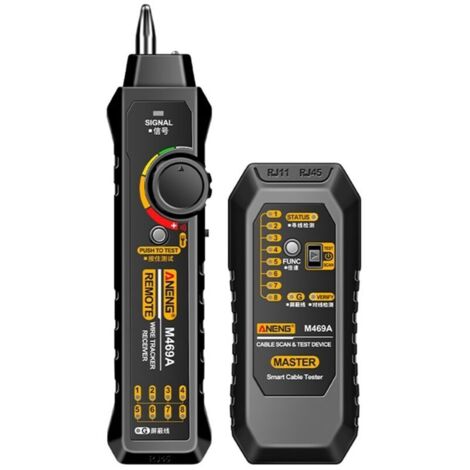 ANENG M469A Detector de cables de red LAN RJ45 RJ11, comprobador de cables antiinterferencias, instrumento de prueba para reparación de redes, negro (1/4)