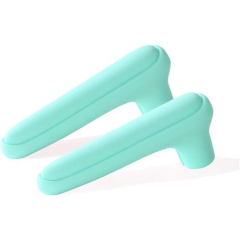 Juego de 2 protectores de silicona para manijas de puertas y ventanas - Antichoque - Verde (1/4)