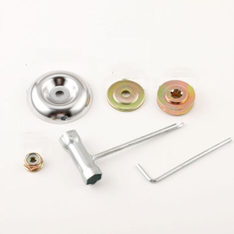 Universelle Kit Fixation écrou Lame Boîte,Tête de Débroussailleuse Universelle Accessoires,6 Morceaux Kit Ecrou Tete Debroussailleuse,Lames de Boîte Vitesse Métal,Pour Tondeuse à Gazon B (1/4)