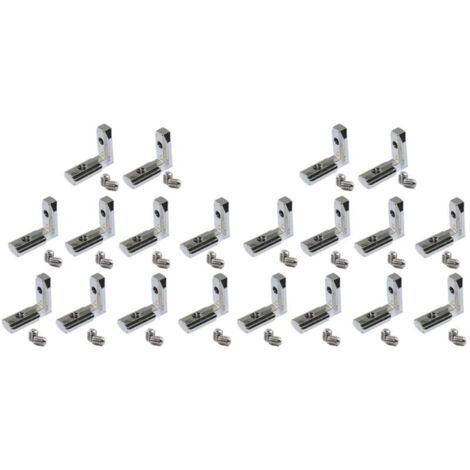 Paquete de 40 conectores de esquina internos en forma de T y L para perfiles de extrusión de aluminio, serie 2020, 6 mm (1/4)