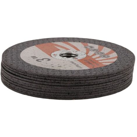 10 discos de corte circulares mini de 75 mm, muelas abrasivas de resina para amoladoras angulares de 10 mm de diámetro, para madera y azulejos. (1/4)