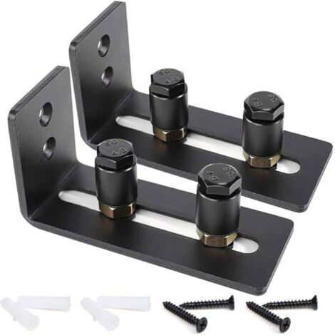 Juego de 2 rodillos guía ajustables para la parte inferior de puertas correderas - Negros - Súper suaves y silenciosos - Fácil instalación (2 rodillos) - Se adaptan a todos los tamaños de puerta (1/4)