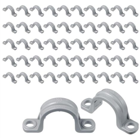 Abrazadera en forma de U para manguera de PVC con doble orificio (50 unidades, 1/2 pulgada) (1/4)