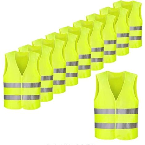 Artículo raro: chaleco de advertencia/chaleco de seguridad en amarillo neón con franjas fluorescentes. Descuento general: 10 unidades. (1/4)