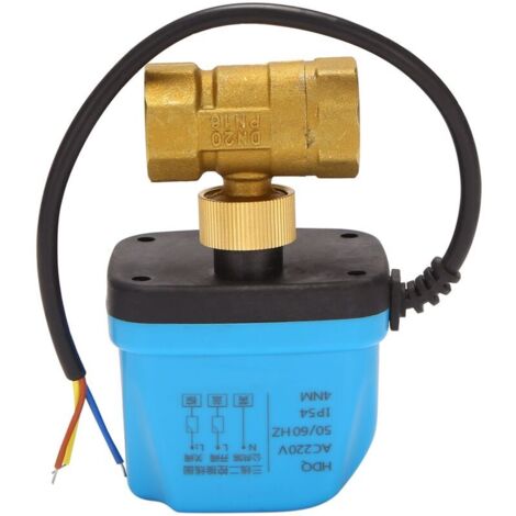 Válvula de zona de 2 vías, dos motores, válvula de bola eléctrica, bola reversible, 220 V, DN20 (G3/4 pulgadas) (1/4)