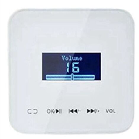 Control de volumen inteligente de montaje en pared para hogares conectados con amplificador de audio de 20 W x 2 canales, resistente al agua (blanco). (1/4)