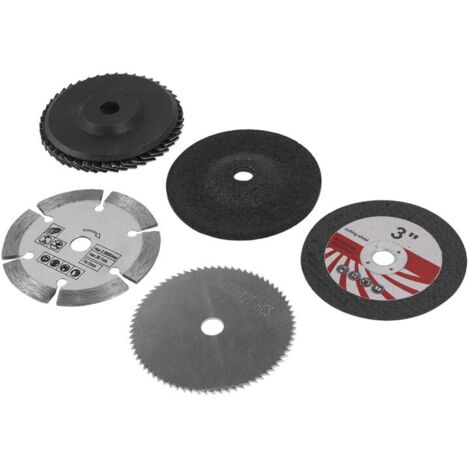 Juego de 5 discos de corte de 75 mm para amoladora angular, juego de 10 hojas de sierra circular para metal con hoja plana, muela abrasiva, almohadillas de lijado y herramienta. (1/4)