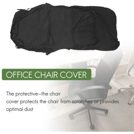 Funda elástica giratoria para silla de oficina siamesa, funda protectora para silla de ordenador (negra) (1/4)