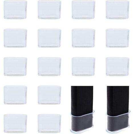SHINING HOUSE Juego de 16 protectores ovalados transparentes para patas de sillas, para evitar arañazos y ruidos, para el hogar, patio, jardín, oficina, transparentes, 16x34 mm