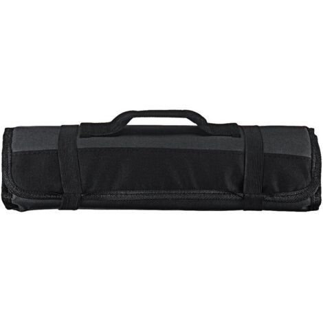 Bolsa organizadora enrollable para herramientas, bolsa enrollable de mano con múltiples bolsillos, estuche enrollable portátil para bolsa de herramientas (negro)