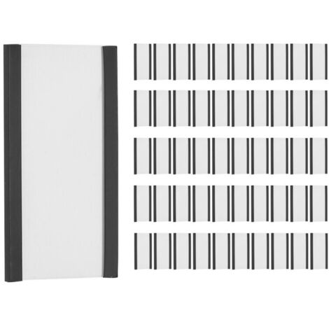 Juego de 50 portatarjetas magnéticos con soportes para tarjetas de datos, protectores de plástico transparente para estantes metálicos (1 x 2 pulgadas)