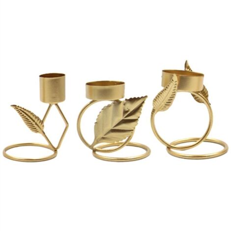 Candelabro de hierro forjado, candelabro con forma de hoja, candelabros (1/4)
