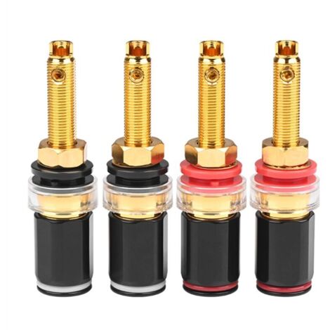 piezas de terminales de conexión para altavoces Hi-Fi, conector de amplificador chapado en oro de cobre puro para enchufe banana.