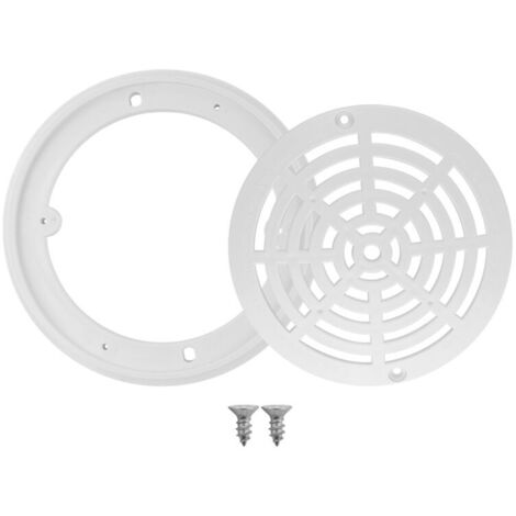 Tapa de desagüe principal de piscina de 8 pulgadas, rejilla superior, placas de montaje, salida de repuesto, color blanco.