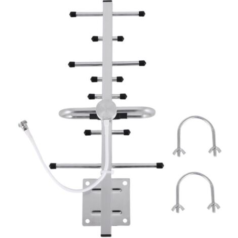 Antena de TV digital exterior amplificada, amplificador de señal 4K HDTV, alcance de 300 km, VHF UHF.