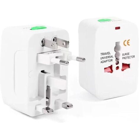 Adaptador de viaje universal - Adaptador de enchufe universal multifunción - Internacional para 200 países (Francia, EE. UU., Reino Unido y Australia) - Adaptador de viaje todo en uno (1/4)