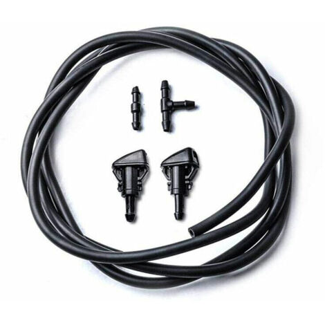Kit de boquillas para limpiaparabrisas - Para Chrysler / Dodge / Jeep / Ram - 2 metros de manguera con conector - 2 piezas 5303833AA - Negro (1/4)