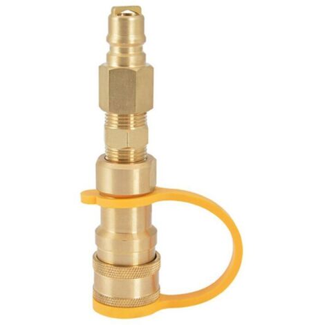 Adaptador de conexión rápida de 3/8 de pulgada para gas natural, de latón, para manguera de propano/GLP. (1/4)
