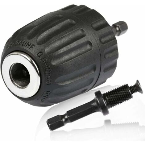 Juego de taladro percutor eléctrico con portabrocas, vástago hexagonal, portabrocas de liberación rápida, 0,8-10 mm, juego de dos piezas (1/4)