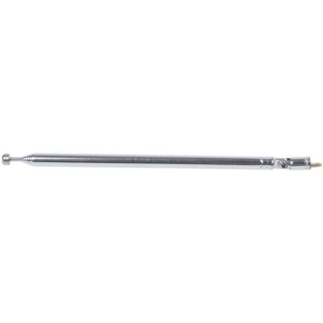 Antena telescópica para radio AM/FM, 7 secciones, metal plateado, longitud 75 cm. (1/4)