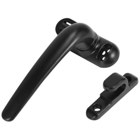 Manilla con cerradura para puertas y ventanas, cerradura abatible negra, seguridad antirrobo. (1/4)