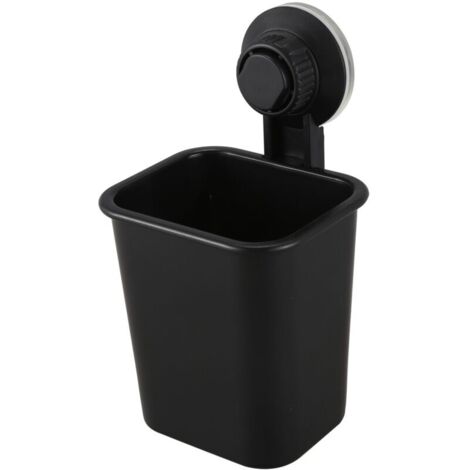 Soporte para cepillo de dientes con ventosa, soporte para vasos, soporte para pasta de dientes, almacenamiento para baño y cocina, color negro. (1/4)
