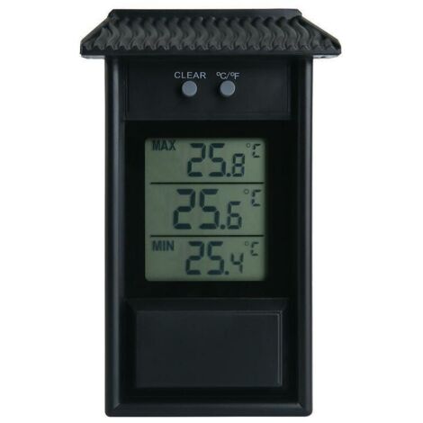 Termómetro electrónico para exteriores, termohigrómetro electrónico impermeable, termómetro para refrigerador, tamaño, valor de temperatura, función de memoria, 13,2 x 8 x 3 cm, negro, 1 unidad (1/3)