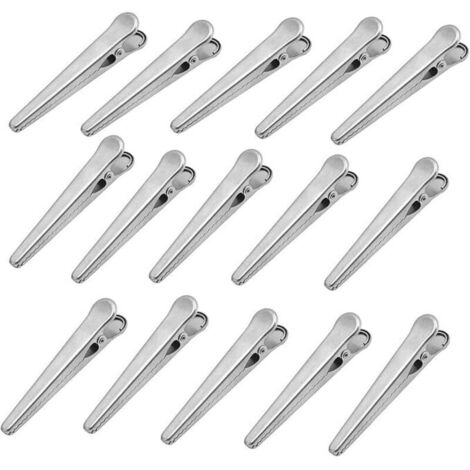 15 clips de sellado, clips de acero inoxidable, clips de sellado, acero inoxidable, para bolsas de alimentos, bolsas de ingredientes de cocina, bolsitas de té, bolsas de café. (1/4)
