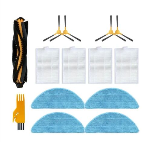 Repuestos para aspiradora robot: cepillo lateral, filtro HEPA, paño de limpieza y accesorios. (1/4)