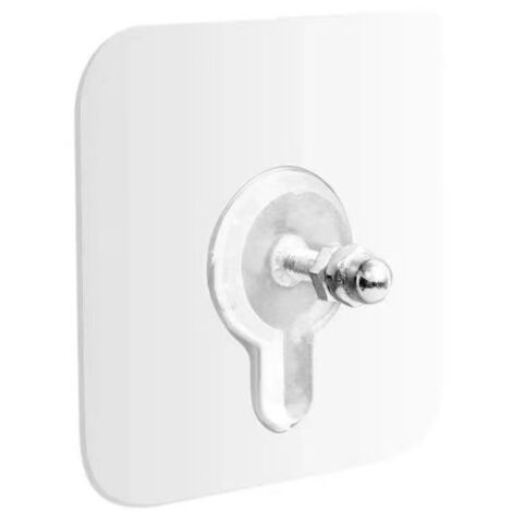 50 ganchos autoadhesivos transparentes para colgar cuadros sin necesidad de taladrar, ganchos transparentes autoadhesivos sin clavos para colgar arte de pared y luces decorativas. (1/4)