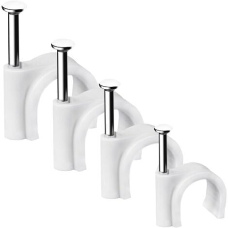 Paquete de 100 clips redondos resistentes y duraderos para cables, bridas para cables, organizadores de cables, fijaciones para cables eléctricos, clips para cables, para organizar cables. (1/4)