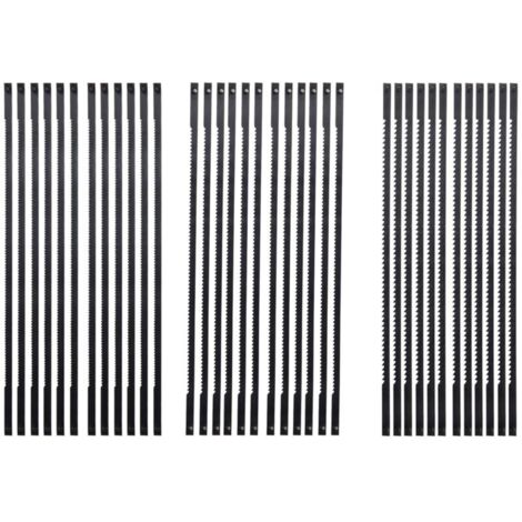Juego de 36 hojas de sierra de calar, acero de 127 mm, pasador transversal, 15, 18, 24 dientes, corte fino, estándar (1/4)